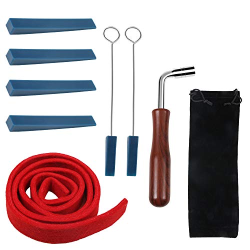 Piano Tuning Kit Professional Piano Tuning Kit Tune Piano 8 Pcs Kit Piano Tuning Tuning Wrench Hammer Rubber Mutes Temperament Felt Strip Mutes Triangular