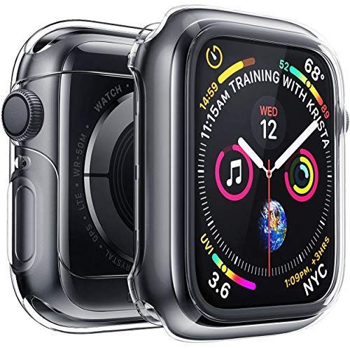 Penom Case for Apple Watch Screen Protector Series 4 44mm, Ultra Thin Clear iWatch 44mm Screen Protector with Full Protection TPU Cover