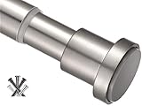 BRIOFOX Tension Curtain Rod 43-73 Inches, Adjustable Shower Curtain Rod for Windows or Doorways, Matte Nickel