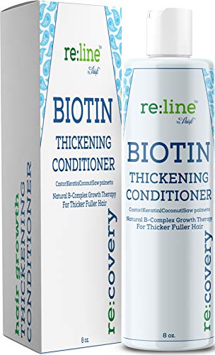 Biotin Hair Growth Conditioner for Hair Loss Natural Thickening Volume Conditioner for Fine Hair Volumizing Deep Treatment for Thinning Color Treated Hair Sulfate Free with Castor Oil for Women (Blue)