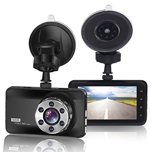 ORSKEY Dash Cam 1080P Full HD Car DVR Dashboard Camera Video Recorder in Car Camera Dashcam for Cars 170 Wide Angle WDR with 3.0" LCD Display Night Vision Motion Detection and G-Sensor