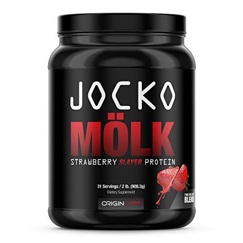 Book Cover Jocko Mölk by Origin Labs - Whey Isolate Protein Powder - Casein Protein Powder - Protein Powder - Strawberry Protein - 31 Servings - 2 Pounds