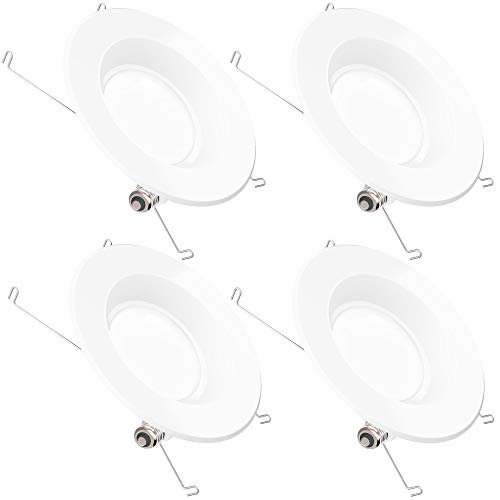 Sunco Lighting 4 Pack 5/6 Inch LED Recessed Downlight, Smooth Trim, Dimmable, 13W=75W, 830 LM, 3000K Warm White, Damp Rated, Simple Retrofit Installation - UL + Energy Star