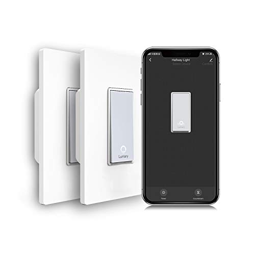 Lumary 3 Way Smart Switch Kit, 2.4GHz Wi-Fi Light Switch Compatible with Alexa and Google Home, Neutral Wire Required, Single-Pole and 3-Way Installation, ETL and FCC listed