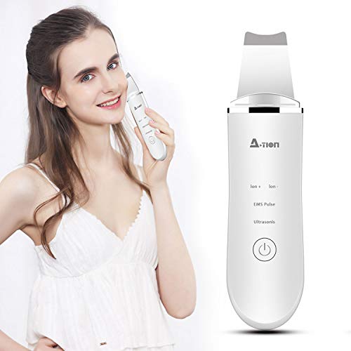 Skin Scrubber Face Spatula, [2019 New Model] Blackhead Remover Comedones Extractor for Facial Deep Cleansing, Facial Skin Scrubber, USB Rechargeable Skin Massage Facial Lifting Tool