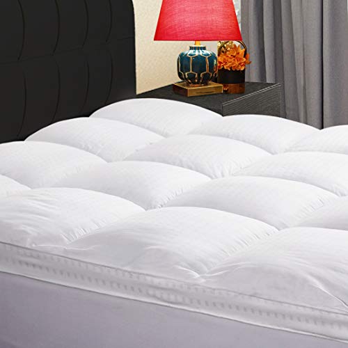 KARRISM Extra Thick Mattress Topper(Queen), Cooling Mattress Pad Cover Topper, 400TC Cotton Pillow Top (8-21Inch Deep Pocket)