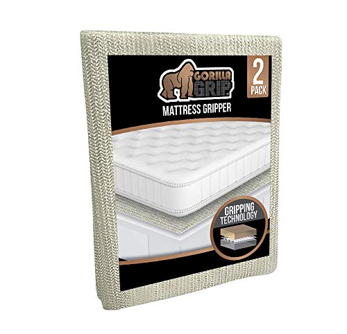 Book Cover Gorilla Grip Original Slip Resistant Mattress Gripper Pad, Twin XL Size, Helps Stop Dorm Bed and Topper from Sliding, Stopper Works on Couch, Mattresses, Easy Trim, Strong Grips Help Slipping, 2 Pack