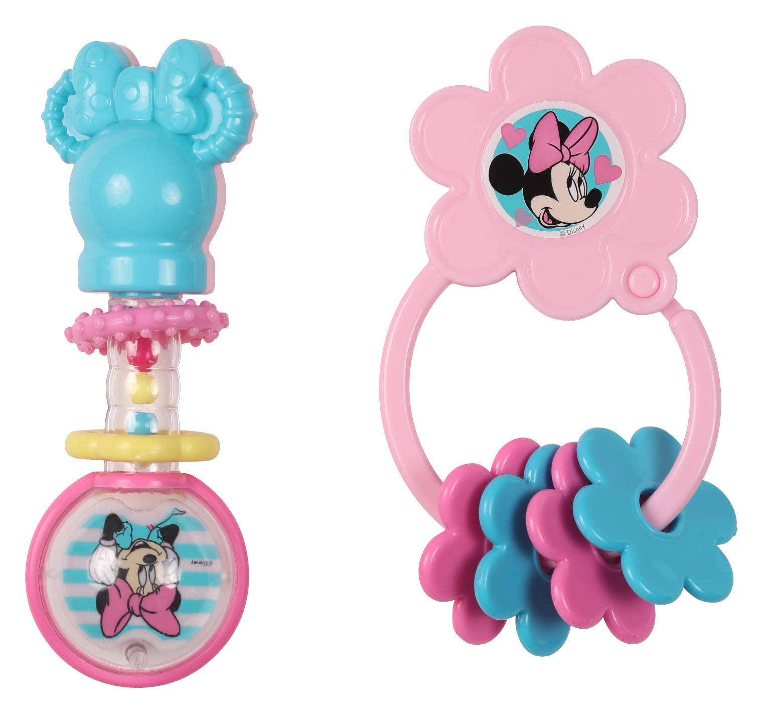 Book Cover Disney Minnie Mouse Combo Pack Barbell Rattle & Keyring Teether, Minnie