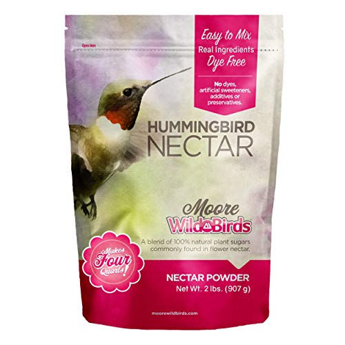 Moore Wild Birds Hummingbird Nectar Easy Mix All Natural Plant Based Food Powder (Makes 128 Ounces / 4 Quarts)