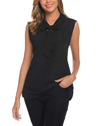 barnkas Sleeveless Blouses for Women, Chiffon Tank Top V Neck Casual Work Office Shirts Tunic