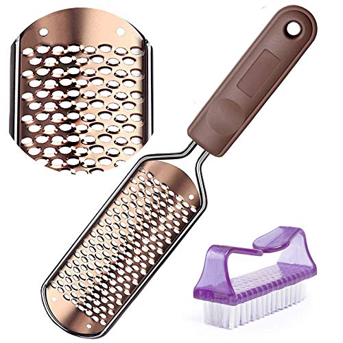 Pedicure Foot File Callus Remover - Foot Scrubber Callous Removers for Feet Ejiubas Professional Stainless Steel Callus File Foot Grater for Wet and Dry Feet