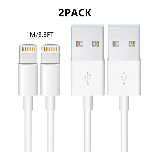 Book Cover 2Pack Apple Original [Apple MFi Certified] Charger Lightning to USB Cable Compatible iPhone X/8/7/6s/6/plus/5s/5c/SE,iPad Pro/Air/Mini,iPod Touch(White 1M/3.3FT) Original Certified