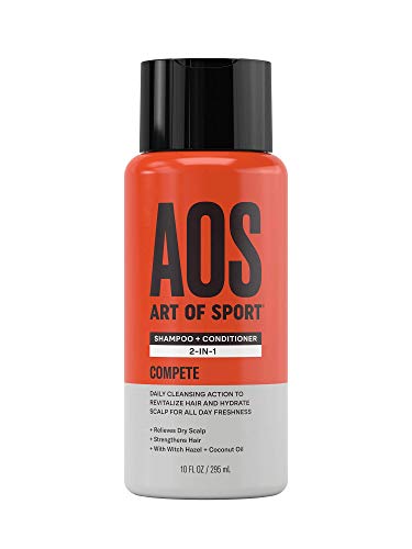Art of Sport Sulfate Free Shampoo and Conditioner, Compete Scent, Men's Shampoo for Dry Scalp, Hair Strengthening with Hydrating Coconut Oil, For all Hair Types, 10 oz