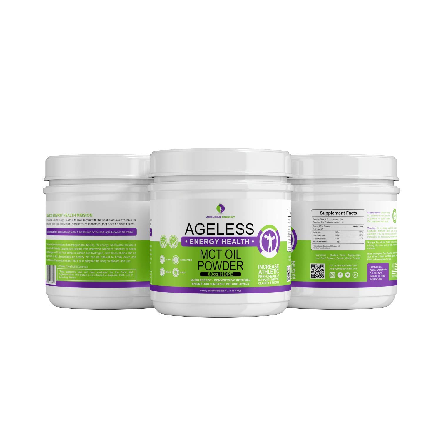 MCT Oil Powder by Catchfire Energy Health- MCT Oil Powder is Perfect for Your Low-carb or ketogenic Diet. MCT (Medium Chain Triglycerides) Keto Supplement is Great for Energy