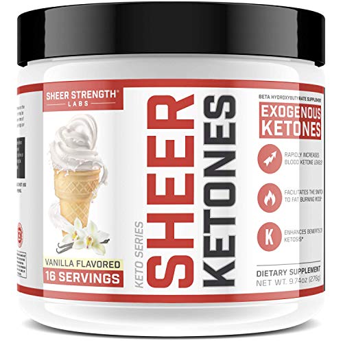 High Potency BHB Salts ~ Exogenous Ketones Formulated to Burn Fat, Boost Energy & Jumpstart Ketosis Fast | Vanilla Flavor Beta Hydroxybutyrates | Sheer Strength Labs, 9.74 oz (276g)