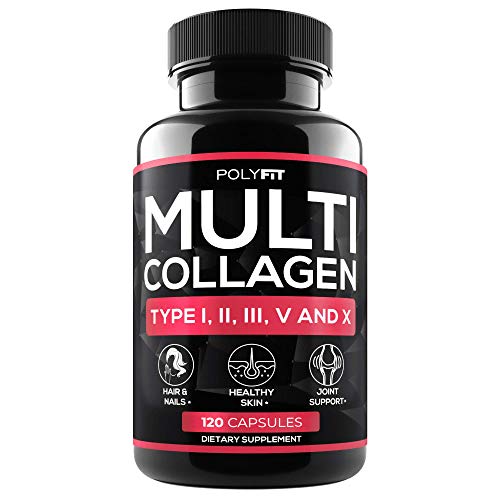 Book Cover Multi Collagen Protein Capsules - 120 Collagen Pills - Type I, II, III, V, X Hydrolyzed Collagen Peptides for Women & Men