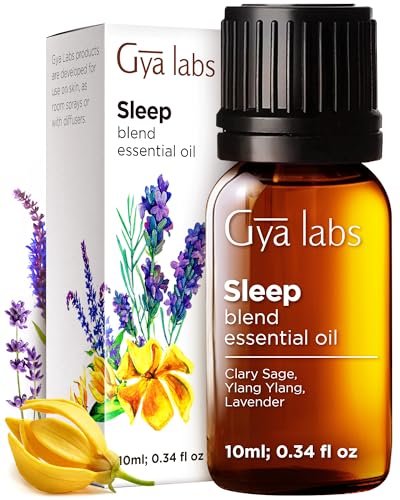 Gya Labs Sleep Essential Oil Blend - Lavender & Ylang Ylang for Good Night Sleep & Stress Relief (10ml) - 100% Pure Therapeutic Grade Aromatherapy Essential Oils Blends for Good Sleep & Diffuser