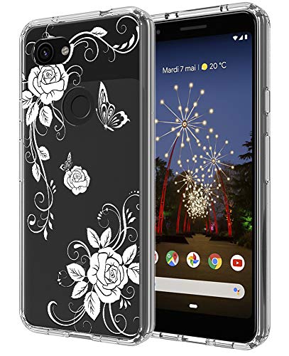 2 Pack OneTouch Glass Screen Protector Compatible Hard PC+ Soft Silicone For Apple iPod Touch 7th/6th/5th Generation Anti-Scratch Slim Fit Cover Case for Google Pixel 3a (Flower)