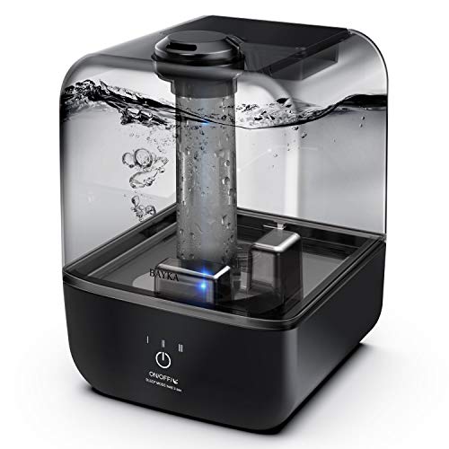 BAYKA Cool Mist Humidifier, 4L Top Fill Ultrasonic Desk Humidifier for bedroom, Portable Essential Oil Humidifiers with Adjustable Mist Output, Works Up to 28 Hours, Auto Shut-off