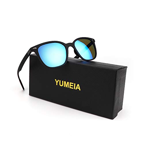 Retro Personality Sunglasses For Men&Women- Polarized Lens Blue Anti-slip lightweight, Black frame