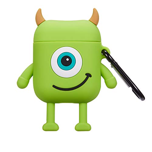 Punswan 3D Mike Airpod Green Case for Apple Airpods 1&2,Cute 3D Funny Cartoon Character Soft Silicone Catalyst Cover,Kawaii Fun Cool Keychain Design Skin,Fashion Cases for Girls Kids Boys Air pods