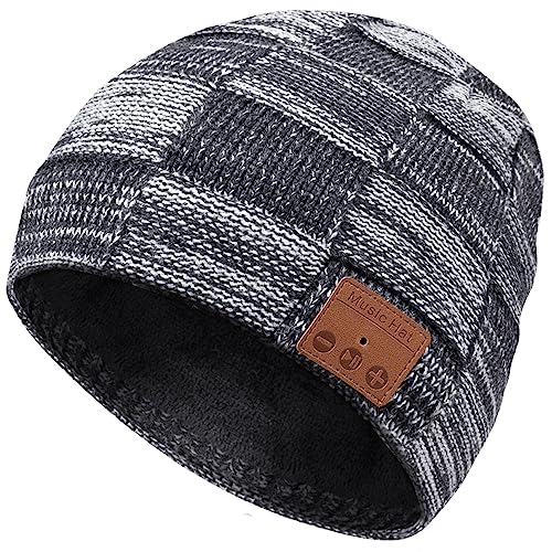 Bluetooth Beanie, V5.0 Bluetooth Hat, Wireless Earphone Beanie Headphones, with HD Stereo Speakers Built-in Microphone, Mens Gifts, Christmas Electronic Gifts for Men/Women