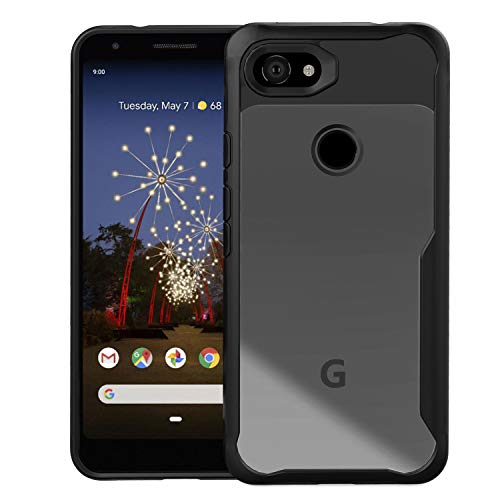 Orzero Premium Hybrid Protective Clear Case Compatible for Google Pixel 3a, Shock Absorbing with Falling Proof Airbag, Anti-Scratch Heavy Duty Full-Body Protection- Black