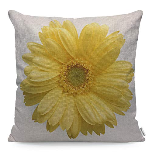 Book Cover WONDERTIFY Throw Pillow Cover Yellow Flower Sunflower Background - Soft Linen Pillow Case for Decorative Bedroom/Livingroom/Sofa/Farm House - Couch Pillow Cushion Covers 18x18 Inch