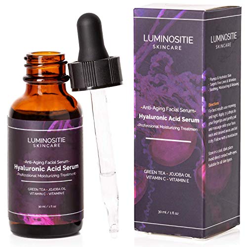Hyaluronic Acid Serum - Ultra-hydration, Firming Facial Serum - Anti-Aging Collagen Boosting HA Serum - Vitamin C - Hyperpigmentation Treatment - Vegan - 30ml
