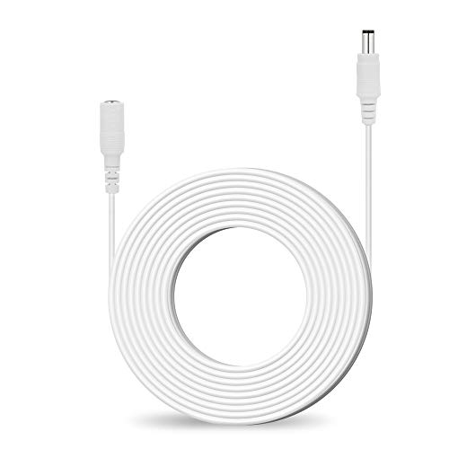 Lknewtrend 25ft Power Extension Cable 2.1mm x 5.5mm 12V DC Plug Power Adapter Cord, 20AWG Wire for CCTV Wireless WiFi IP Security Camera, DVR, LED, Car