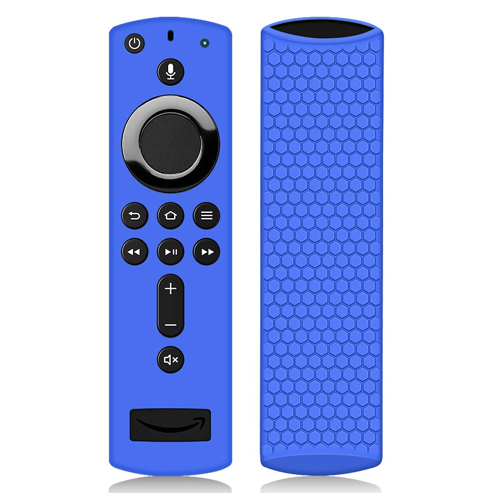 Book Cover Remote Case/Cover for Fire TV Stick 4K, Protective Silicone Holder Lightweight [Anti Slip] Shockproof for Fire TV Cube/Fire TV(3rd Gen) Compatible with All-New 2nd Gen Alexa Voice Remote Control-Blue
