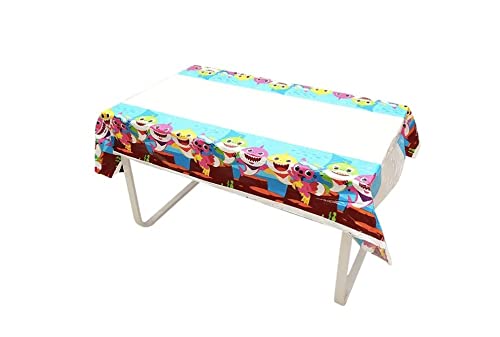 FUNTON 2 Pack Baby Shark Table Cloth: Baby Shark Plastic Table Cloths 73" x 42" Inches for Parties - Baby Shark Table Cover for Your Baby Shark Party Supplies and Baby Shark Birthday Decorations