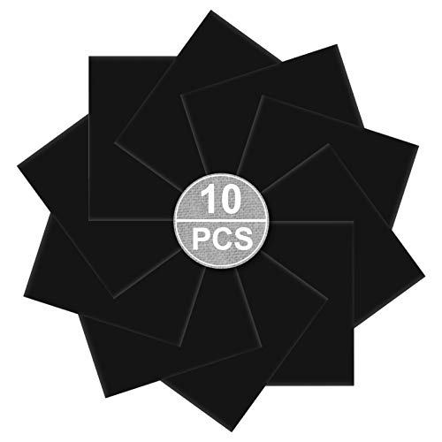 HTV Heat Transfer Vinyl Bundle Sheet by KISSWILL, 10 Pack 12"x10" Black Iron on HTV Vinyl Compatible with Silhouette Cameo or Other Cutting Machines