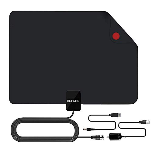 HDTV Antenna, 2019 New Indoor Digital TV Antenna 60-90 Miles Range, Amplifier Signal Booster Support 4K 1080P UHF VHF Freeview HDTV Channels-Support All Television