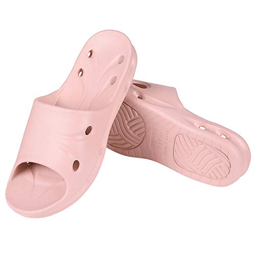 Book Cover Shower Sandal Slippers Quick Drying Bathroom Slippers Gym Slippers Soft Sole Open Toe House Slippers Coral Pink Medium