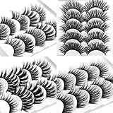 ICYCHEER Mixed 3D Mink Hair False Eyelashes Set Long Thick Wispy Messy Fake Eyelash Mink Lashes Soft Handmade