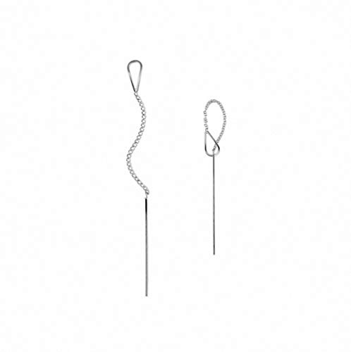 megko 925 Sterling Silver Tassel Threader Dangle Earrings Teardrop Long Chain Ear Line for Women Girls