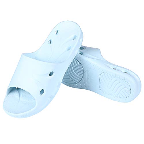 Shower Sandal Slippers Quick Drying Bathroom Slippers Gym Slippers Soft Sole Open Toe House Slippers Light Blue Medium