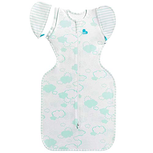 Love To Dream Swaddle UP 50/50 Transition Bag Organic, Mint, Large, 19-24 lbs, Patented Zip-Off Wings, Gently Help Baby Safely Transition from Being swaddled to arms Free Before Rolling Over