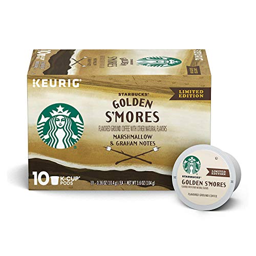 Starbucks Golden S'mores Flavored Blonde Roast Single Cup Coffee for Keurig Brewers, 3.6-oz. boxes of 10