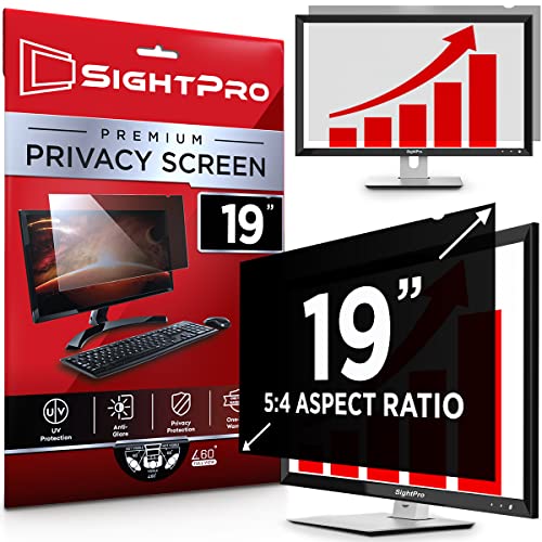 Book Cover SightPro 19 Inch Computer Privacy Screen Filter for 5:4 Standard Monitor - Privacy and Anti-Glare Protector