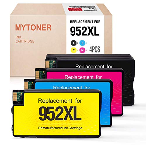 MYTONER Remanufactured Ink Cartridges Replacement for HP 952XL 952 XL for OfficeJet Pro 8710 8720 7720 8730 7740 8216 8210 8716 8715 8725 (Black, Cyan, Magenta, Yellow)