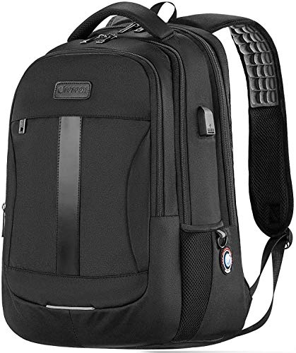 Book Cover Laptop Backpack, 15.6-17 Inch Sosoon Travel Backpack for Laptop and Notebook, High School College Bookbag for Women Men Boys, Anti-Theft Water Resistant Bussiness Bag with USB Charging Port, Black