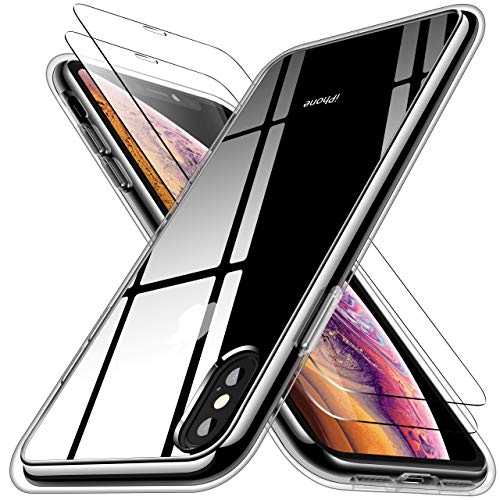 RANVOO iPhone Xs case, iPhone X case Protective Clear Case [Certified Military Protection] [Agile Button] with Reinforced Soft TPU Bumper and Transparent Hard PC Back Case (Crystal Clear)