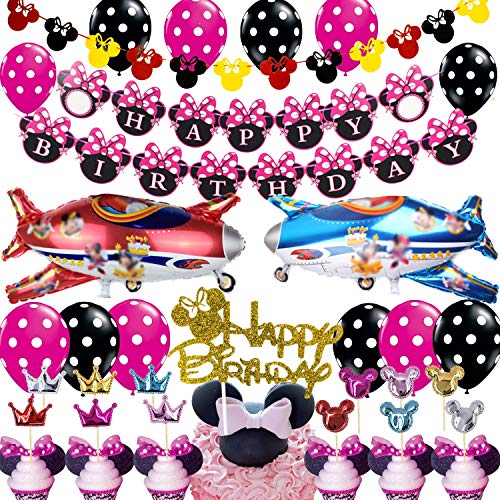 Minnie Mouse Party Decorations Supplies Minnie Birthday Banner for Girls 1st 2nd 3rd Baby Shower