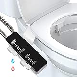 Bidet, PowerdoF Bidet Toilet Attachment Self Cleaning Dual Nozzle Toilet Bidet, Non-Electric Hot and Cold Water Bidet Sprayer Set with Adjust Water Pressure,Easy to Install