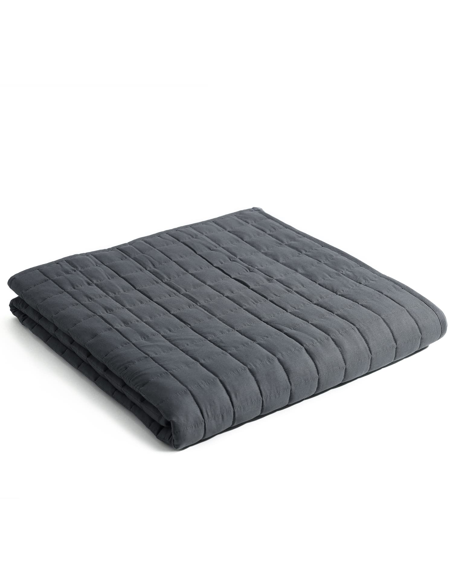 Book Cover YnM Exclusive 15lbs Weighted Blanket, Smallest Compartments with Glass Beads, Bed Blanket for One Person of 140lbs, Ideal for Twin or Full Bed (48x72 Inches, 15 Pounds, Dark Grey) 48 in x 72 in 15 lb Dark Grey丨microfiber丨exclusive