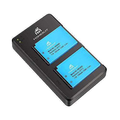 Homesuit LP E17 Battery 2-Pack and USB Dual Charger Kit for Canon EOS RP,Rebel T8i, T7i, T6i,Sl2, SL3, M6,M5, M3, 77D, 800D, 750D, T6s, 8000D, KISS X8i