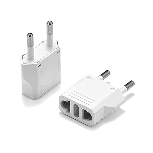 United States to Israel Travel Power Adapter to Connect North American Electrical Plugs to Israeli outlets For Cell Phones, Tablets, Laptops, eReaders, and More (2-Pack, White)