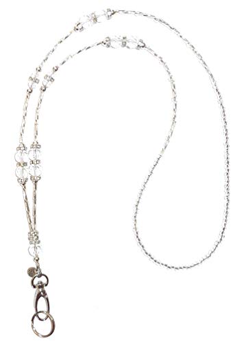 Crystal Bling Women's Beaded Lanyard, for ID Badge Card Holder Teacher Cruise Keys Keychain Phone